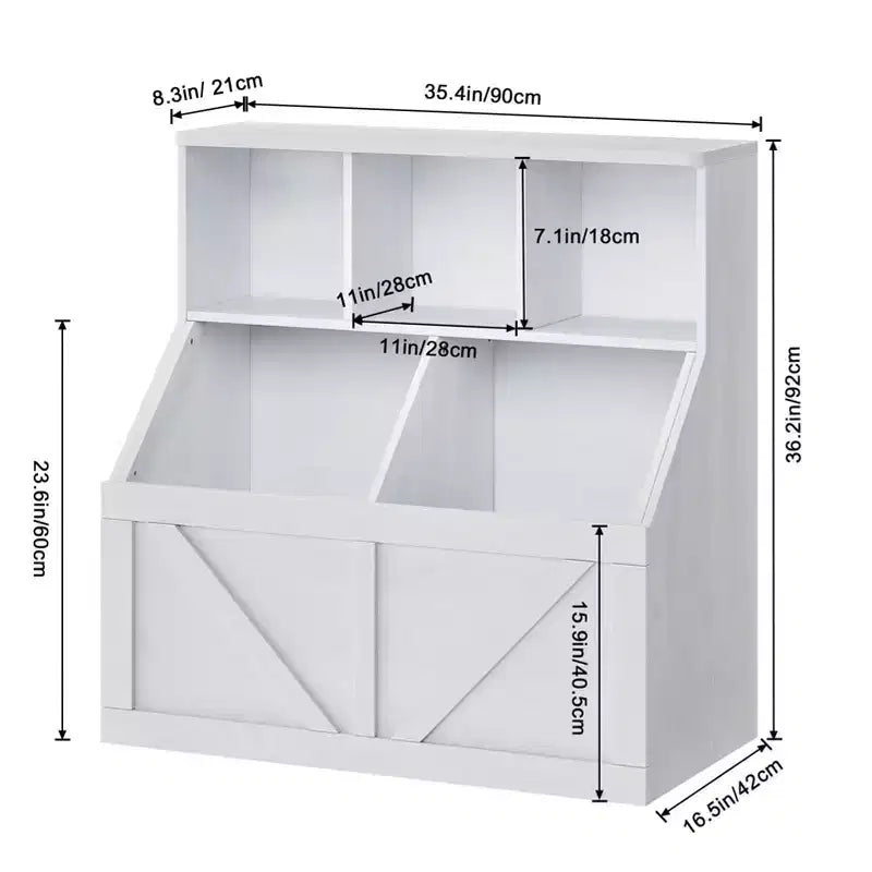 Kids Bookshelf and Toy Storage Organizer