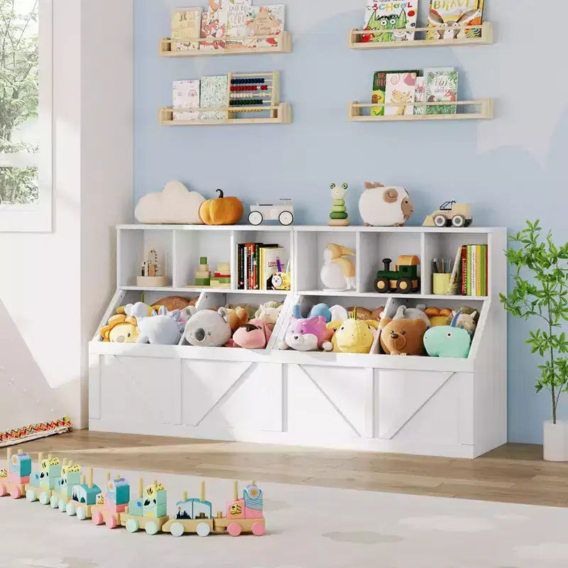 Kids Bookshelf and Toy Storage Organizer