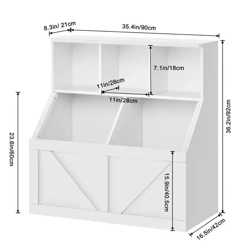 Kids Bookshelf and Toy Storage Organizer