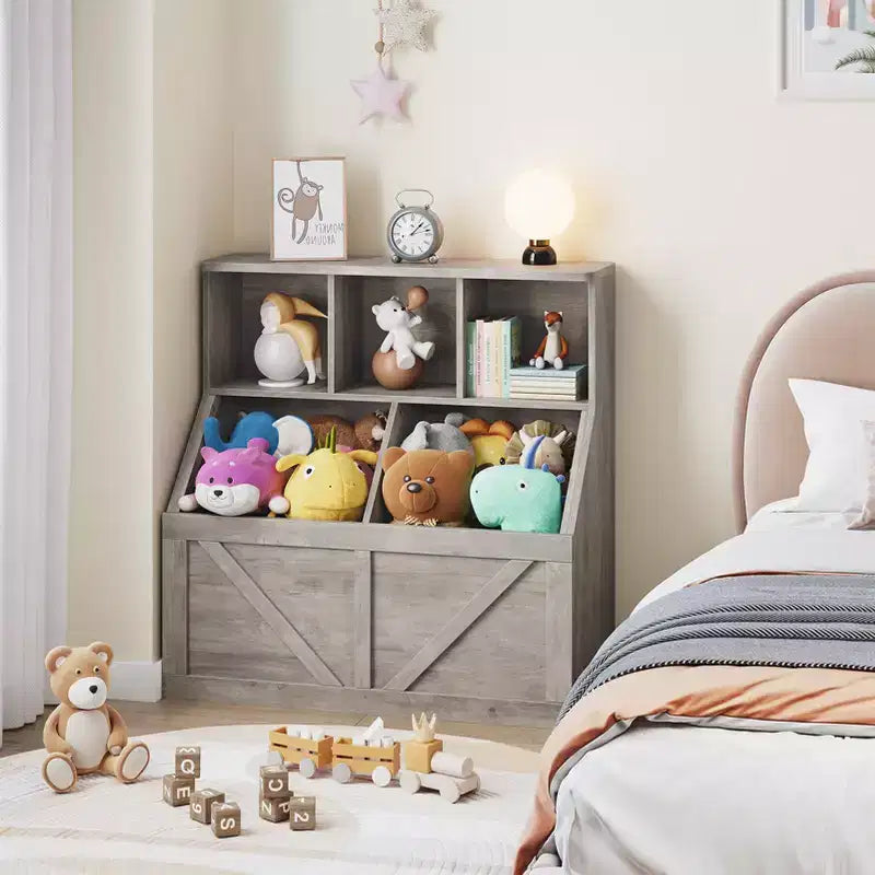 Kids Bookshelf and Toy Storage Organizer