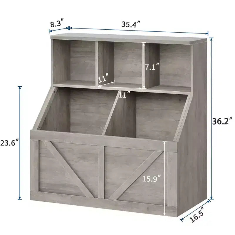 Kids Bookshelf and Toy Storage Organizer