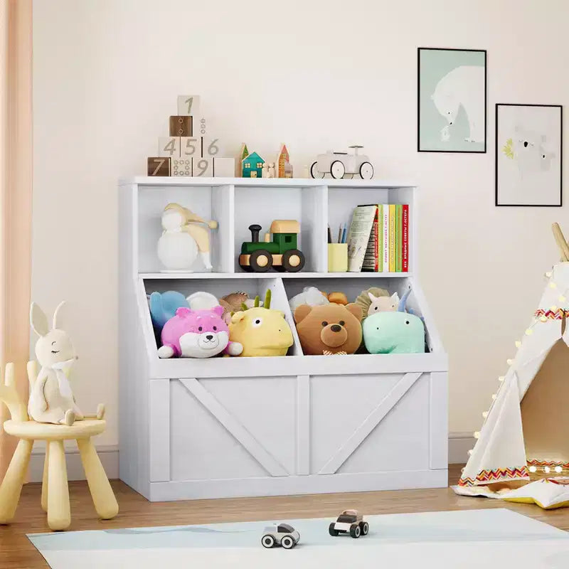 Kids Bookshelf and Toy Storage Organizer