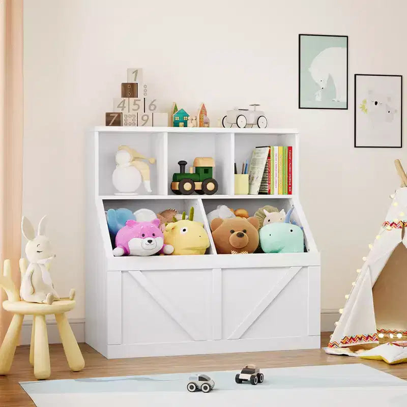 Kids Bookshelf and Toy Storage Organizer