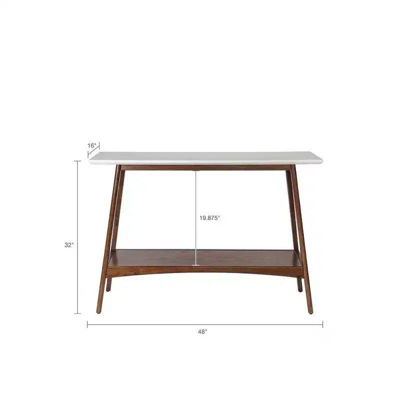 48" Wood Console Table with Lower Shelf