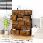15-Drawer Fabric Dresser with Metal Frame