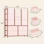 15-Drawer Fabric Dresser with Metal Frame