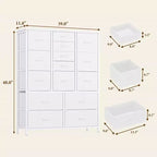 15-Drawer Fabric Dresser with Metal Frame
