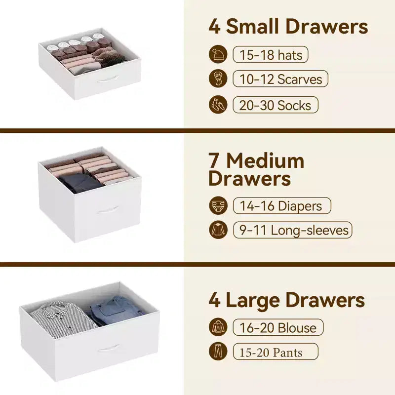 15-Drawer Fabric Dresser with Metal Frame