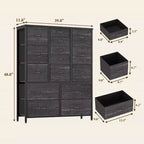 15-Drawer Fabric Dresser with Metal Frame