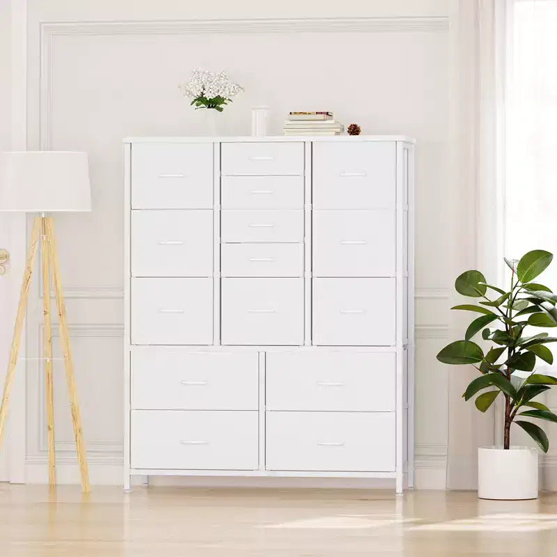 15-Drawer Fabric Dresser with Metal Frame