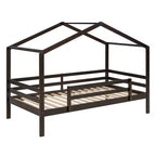 Twin over Twin House-Shaped Bunk Bed with Slide and Ladder