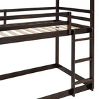 Twin over Twin House-Shaped Bunk Bed with Slide and Ladder