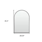 39" Black Arch Metal Framed Bathroom Vanity Mirror