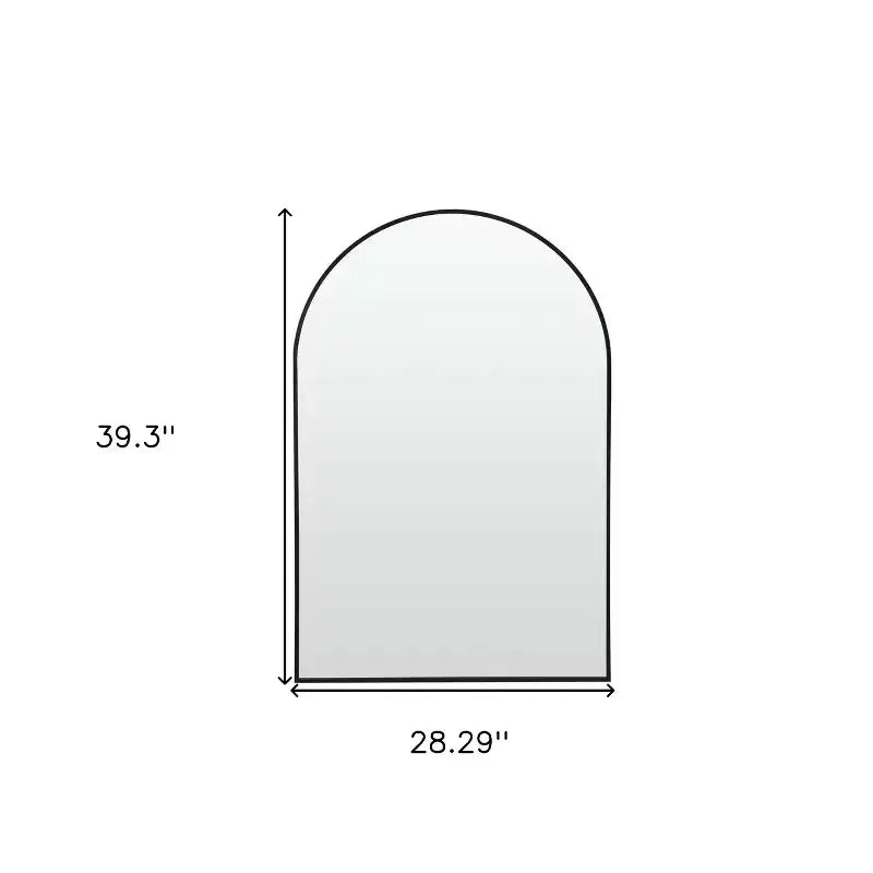 39" Black Arch Metal Framed Bathroom Vanity Mirror