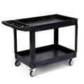 2-Tier Utility Service Cart, 550LBS Tool Cart with Wheels, Multipurpose Mobile Storage Organizer, for Warehouse, Workshop, Garage