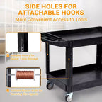 2-Tier Utility Service Cart with Wheels, 550 lbs Capacity