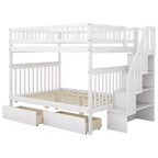 Full over Full Bunk Bed with Storage Drawers and Shelves