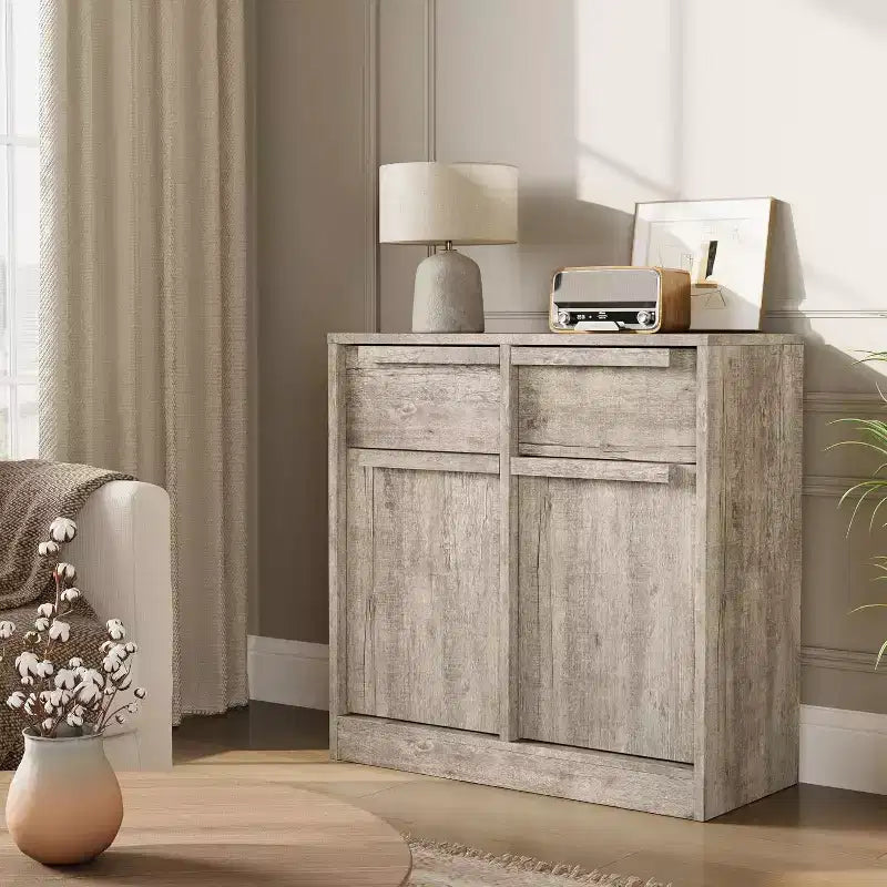 Sideboard Buffet Cabinet with 4 Drawers and Storage Compartments