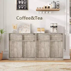 Sideboard Buffet Cabinet with 4 Drawers and Storage Compartments