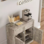 Sideboard Buffet Cabinet with 4 Drawers and Storage Compartments
