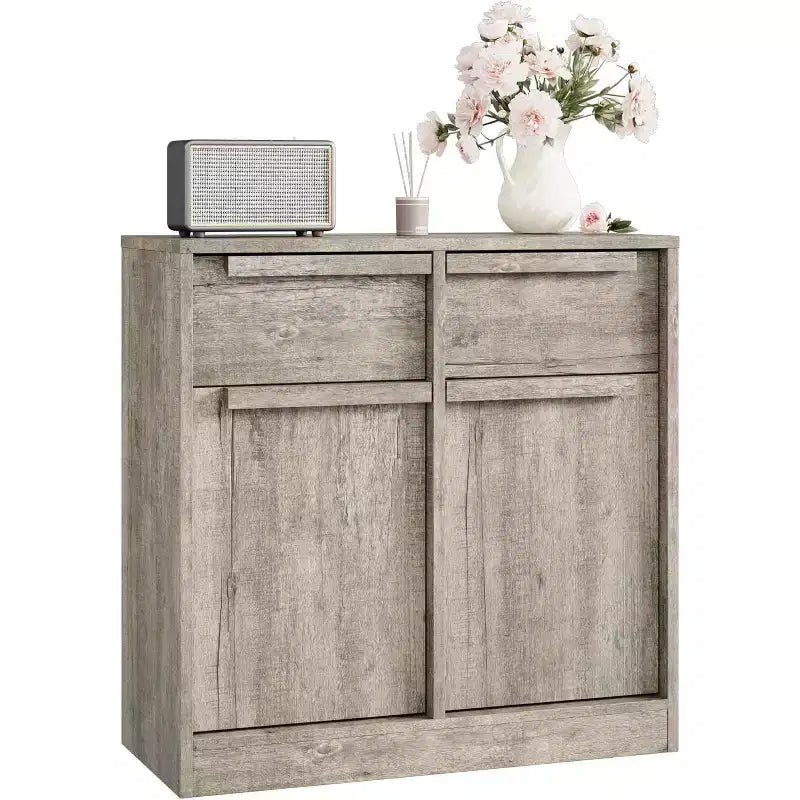 Sideboard Buffet Cabinet with 4 Drawers and Storage Compartments