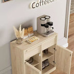 Sideboard Buffet Cabinet with 4 Drawers and Storage Compartments