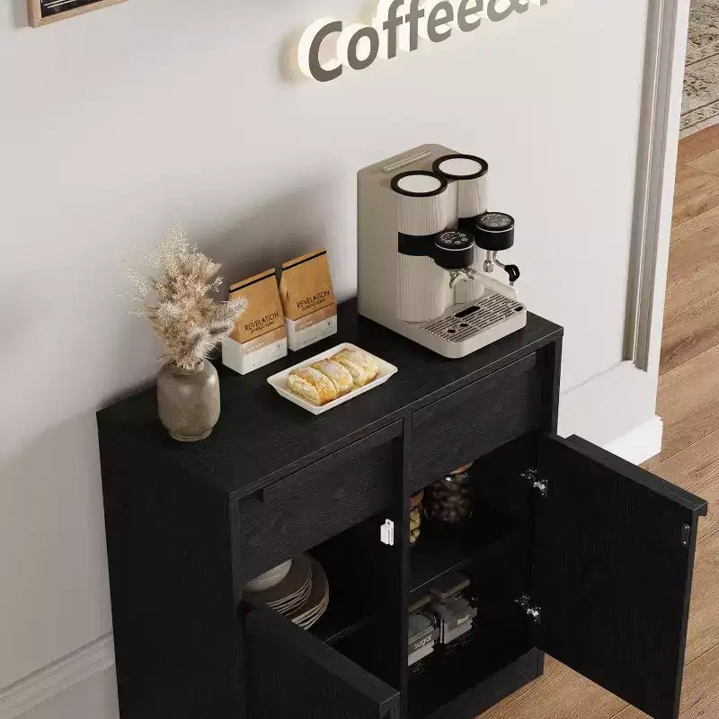 Sideboard Buffet Cabinet with 4 Drawers and Storage Compartments