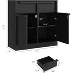 Sideboard Buffet Cabinet with 4 Drawers and Storage Compartments