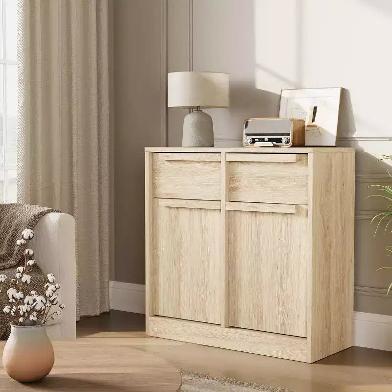 Sideboard Buffet Cabinet with 4 Drawers and Storage Compartments