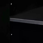 Sideboard Buffet Cabinet with 4 Doors, Metal Handles and Adjustable Shelves for Dining Room, Black