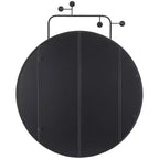 Round Black Iron Wall Mirror 31 x 38.5 Inch