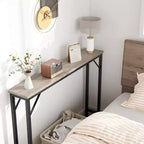 Narrow Console Table 39.4" – Metal Frame with MDF Top, Grey