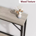Narrow Console Table 39.4" – Metal Frame with MDF Top, Grey
