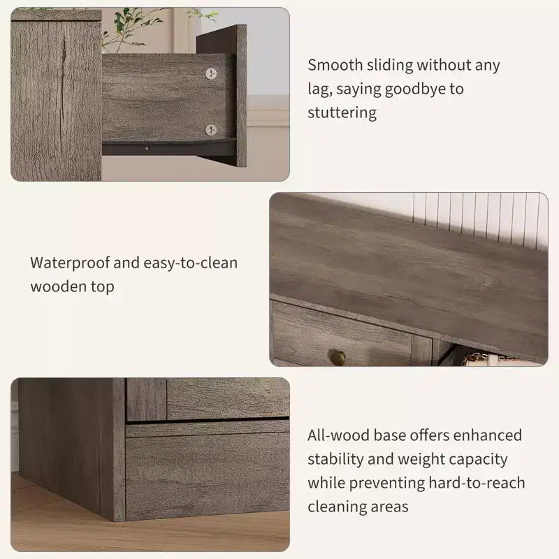 12-Drawer Wood Dresser with TV Stand Top