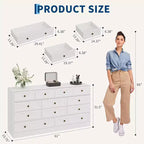 12-Drawer Wood Dresser with TV Stand Top
