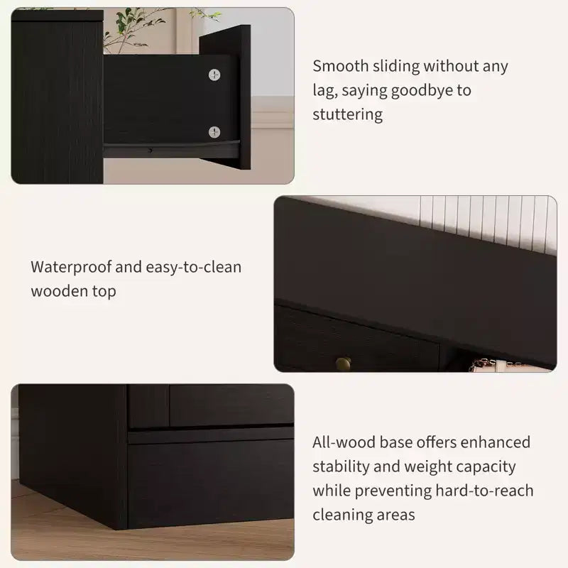 12-Drawer Wood Dresser with TV Stand Top