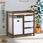 Baby Changing Table with Laundry Hamper and 3 Drawer Basket Storage