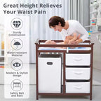 Baby Changing Table with Laundry Hamper and 3 Drawer Basket Storage