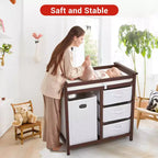 Baby Changing Table with Laundry Hamper and 3 Drawer Basket Storage