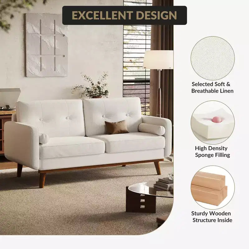 2-Seater Upholstered Sofa for Living Room