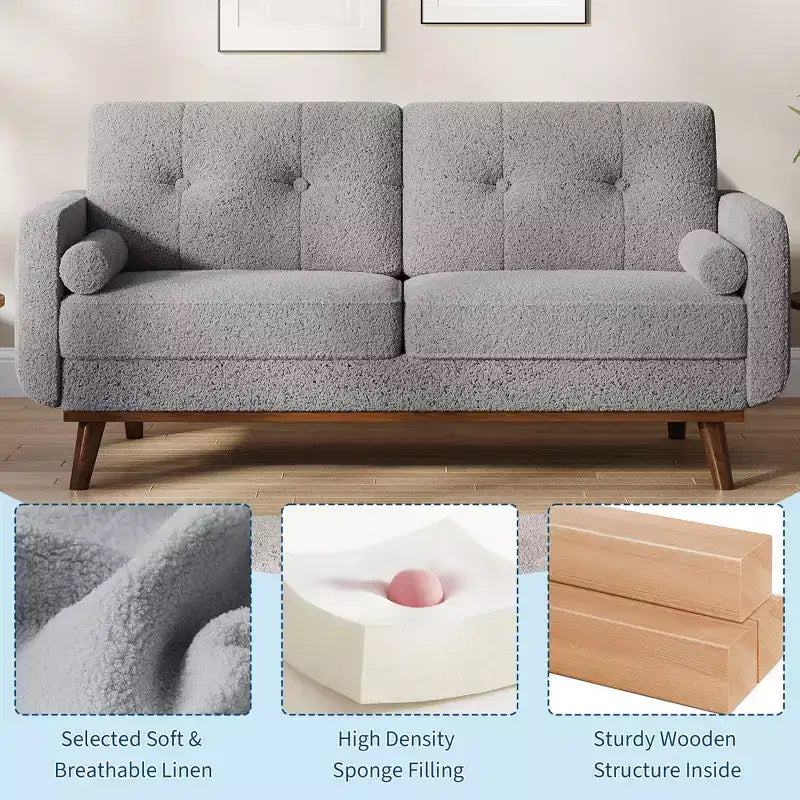 2-Seater Upholstered Sofa for Living Room