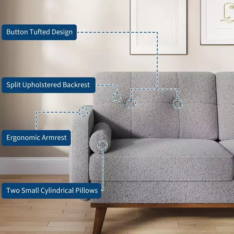 2-Seater Upholstered Sofa for Living Room