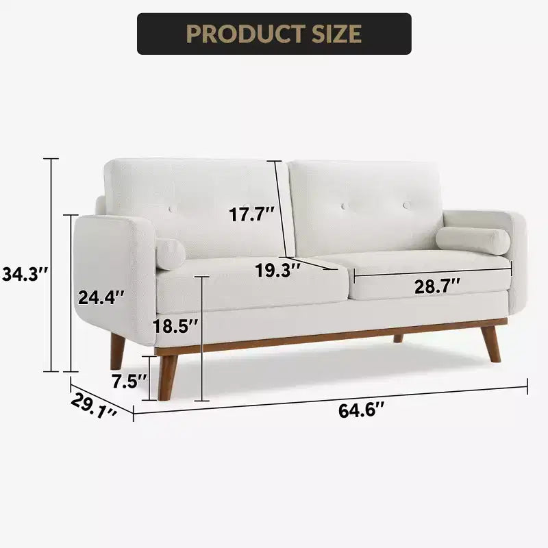 2-Seater Upholstered Sofa for Living Room