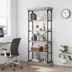5-Tier Bookshelf with Metal Frame