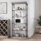 5-Tier Bookshelf with Metal Frame