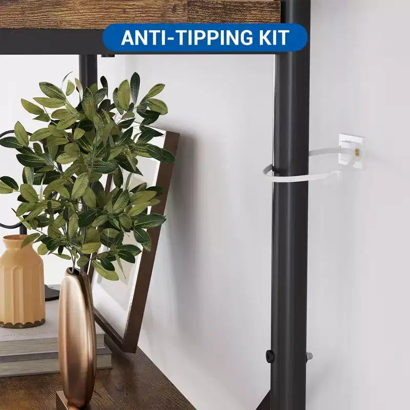 5-Tier Bookshelf with Metal Frame