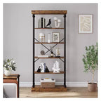 5-Tier Bookshelf with Metal Frame