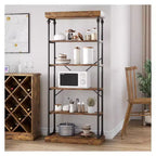 5-Tier Bookshelf with Metal Frame