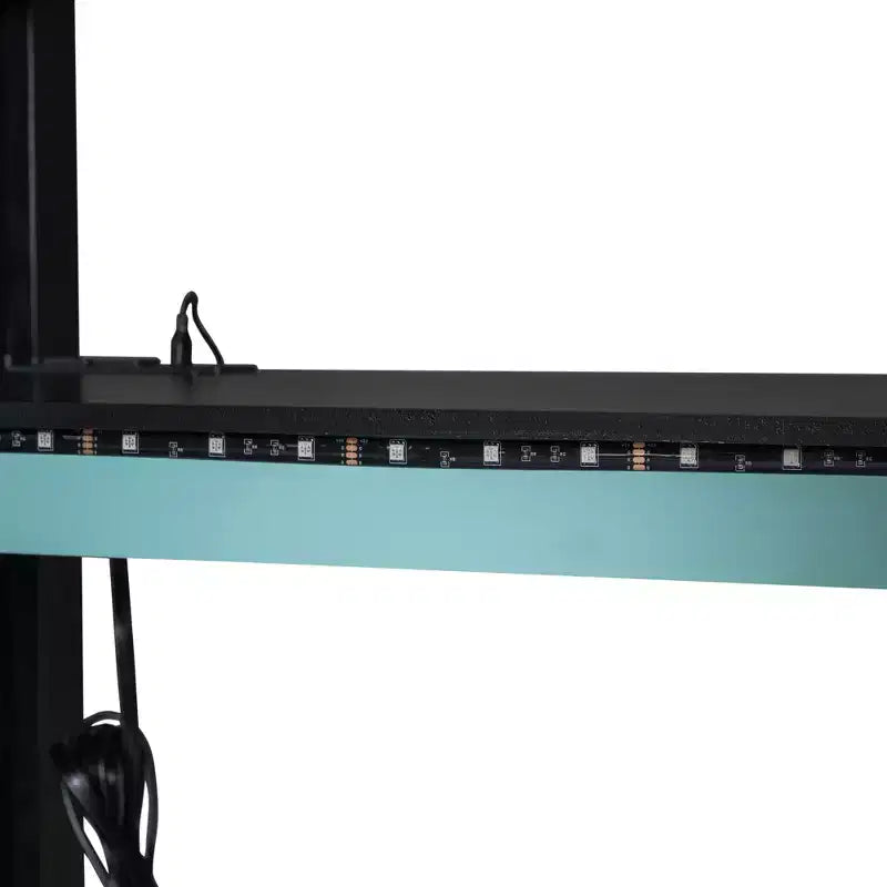 Full Size Loft Bed with Desk, Wardrobe, USB Port and LED Light
