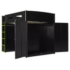 Full Size Loft Bed with Desk, Wardrobe, USB Port and LED Light